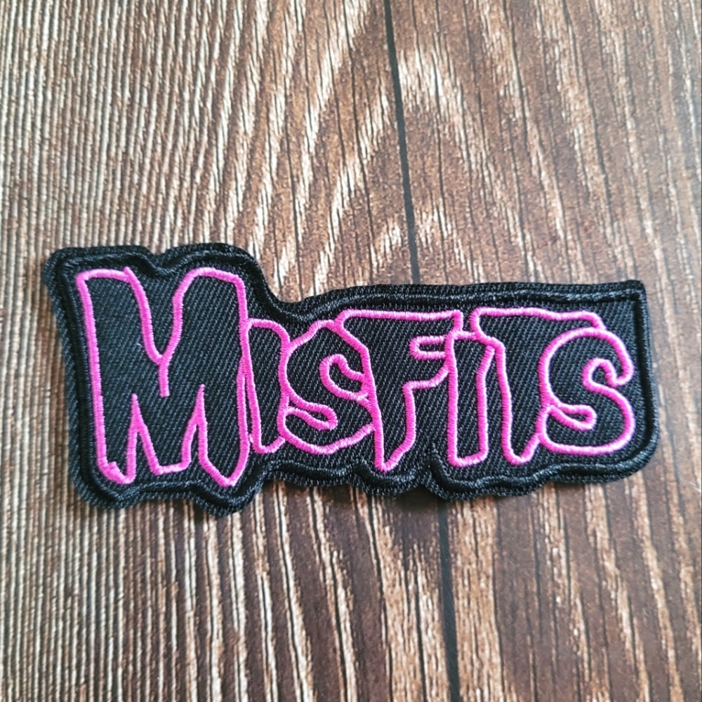 Misfits Pink Black Punk Rock Vintage 90s White And Red Iron on Patch